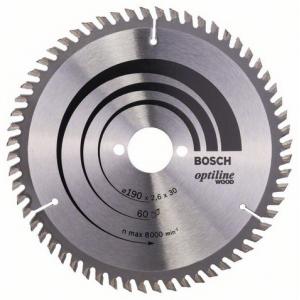 Saeketas Bosch 190 x 30 x 2,6 mm z60 - Optiline Wood
