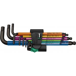 Wera pikkade kuuskant L-võtmete kmpl 1,5-10mm 9 osa, Multicolour, BlackLaser ja hoidmis funktsioon 950 SPKL/9 SM N