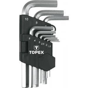 Kuuskantvõtmete komplekt TOPEX 1,5 - 10mm, 9tk, lühikesed