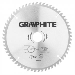Saeketas Graphite 216 x 30/25,4/20/16mm, 60 hammast, puidule