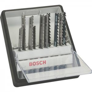 10-osaline Boschi tikksaeterade komplekt Robust Line Wood Expert