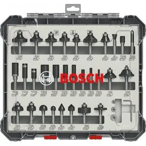 Bosch frezų rinkinys su 8 mm kotu, 30 dalių