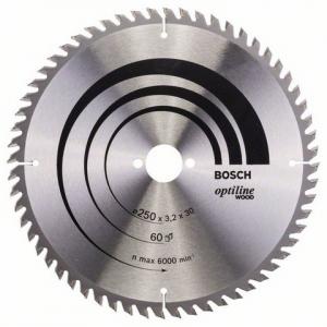 Saeketas Bosch 250 x 30 x 3,2 mm z60 - Optiline Wood