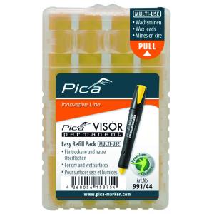 Täitesüsi PICA Visor permanent markerile, kollane, blisterpakendis - 4 tk