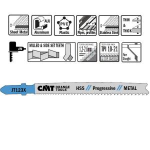Tikksaetera CMT 100 x 1,2-2,6 mm 10-21TPI, metallile, HSS - 5 tk