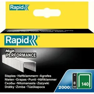 Rapid klambrid 140/8 2000 tk 10,6 x 1,3 mm, roheline, pappkarbis