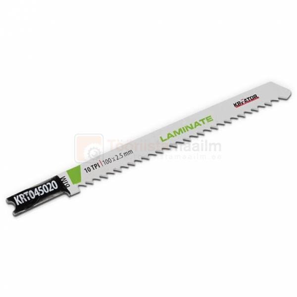 Pildil on Kreator laminaadile mõeldud tikksaetera, millel on 10 TPI ja pikkus 100 mm.