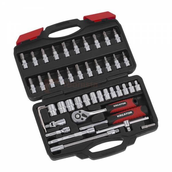 Padrunite ja otsikute komplekt Kreator 1/4", 46-osaline