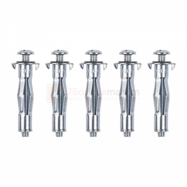 Pildil on viis Kreator kipsplaadi ankrut suurusega 4 x 32 mm.