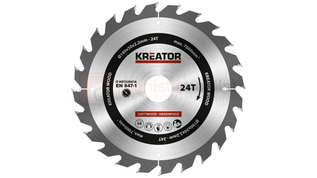Saeketas Kreator 190 x 30 mm, 24 hammast, puidule