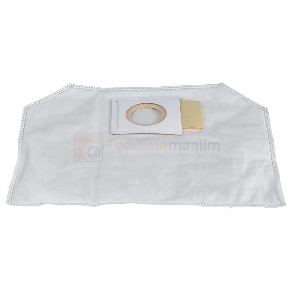 Pildil on valge riidest Makita DVC260 tolmuimeja tolmukott.