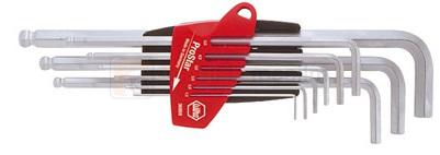 Kuuskantvõtmete komplekt Wiha, 1,5-10 mm, kuulpea, 9-osaline, pikad