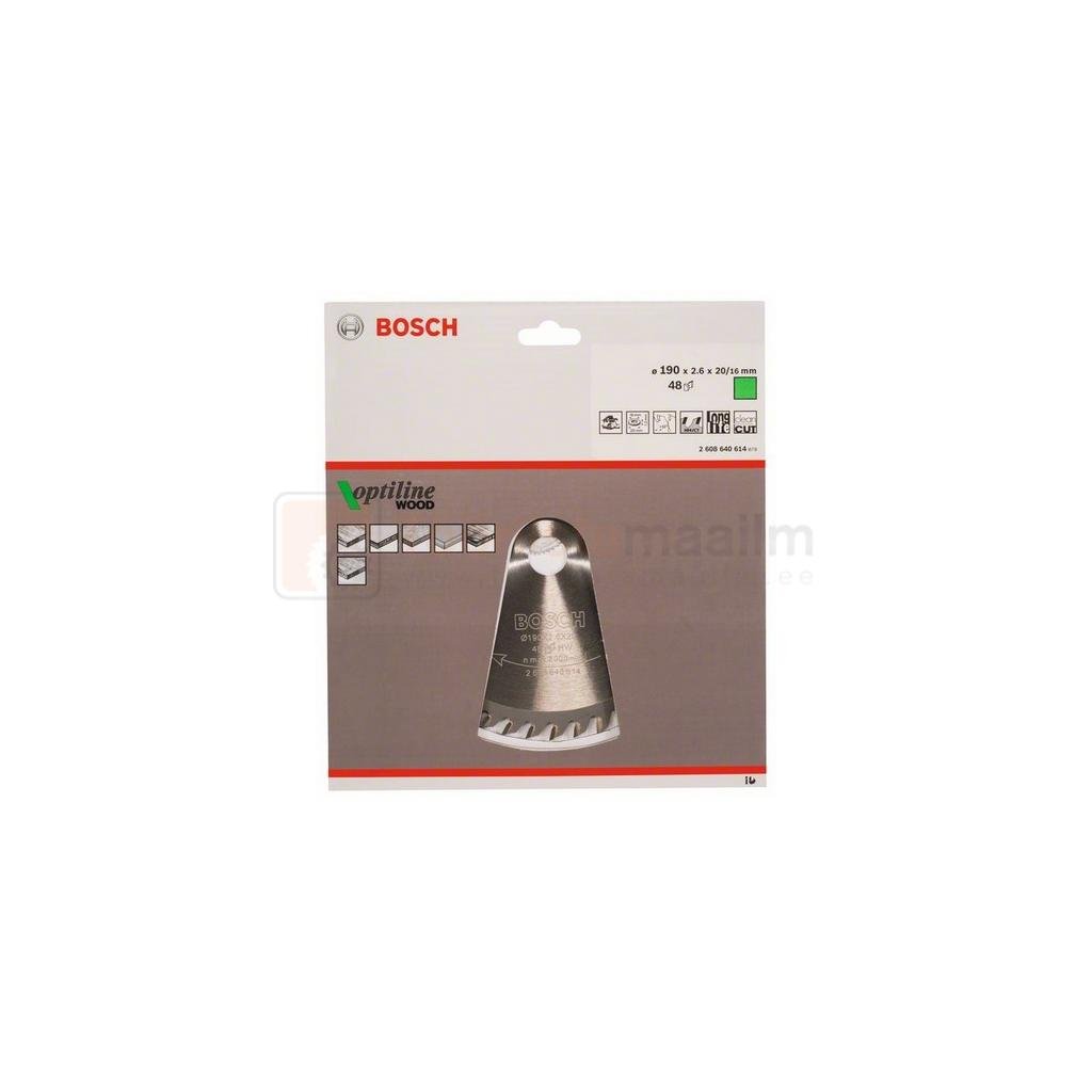 Saeketas Bosch 190 x 20 x 2,6 mm z48 - Optiline Wood 2