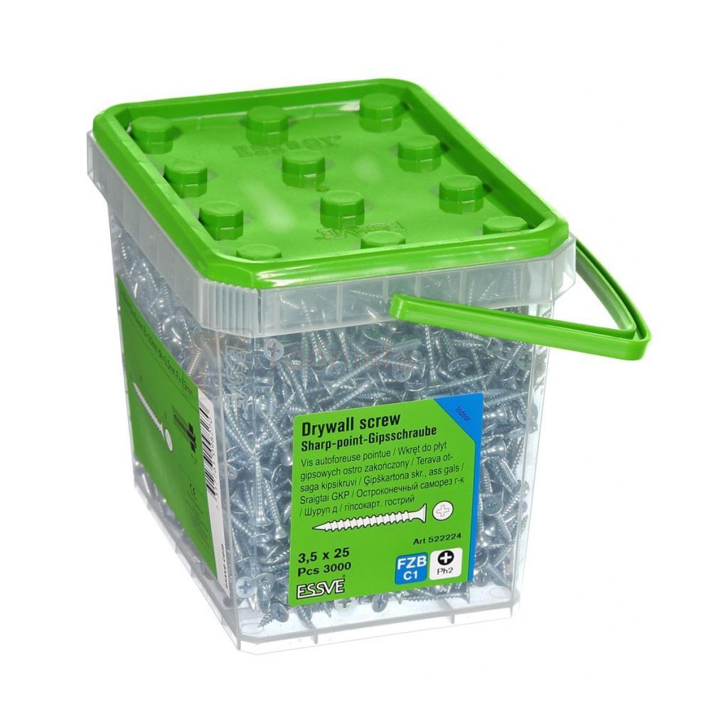 Kipsikruvi Essve 3,5 x 25 mm, metallile, läikiv Zn - 3000 tk 2