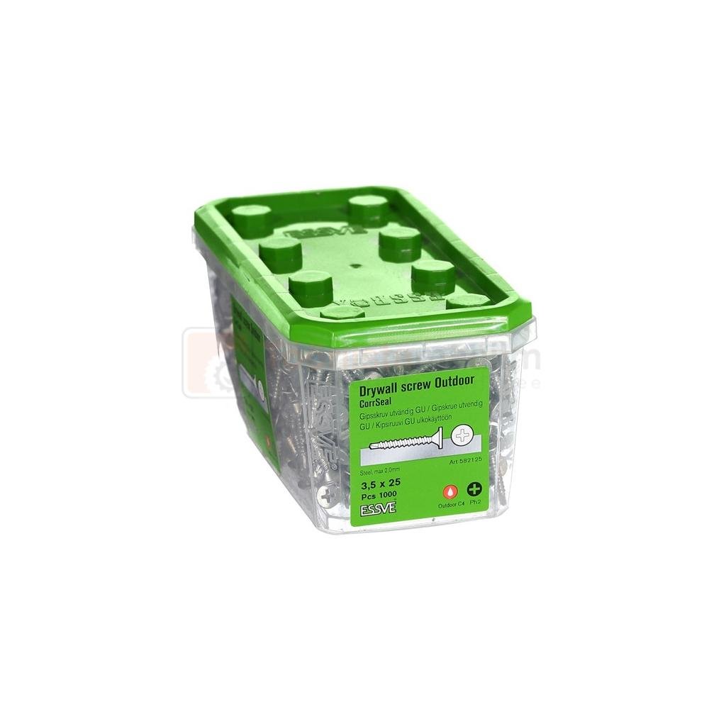 Kipsikruvi Essve CorrSeal 3,5 x 25 mm, metallile, puurots - 1000 tk 2