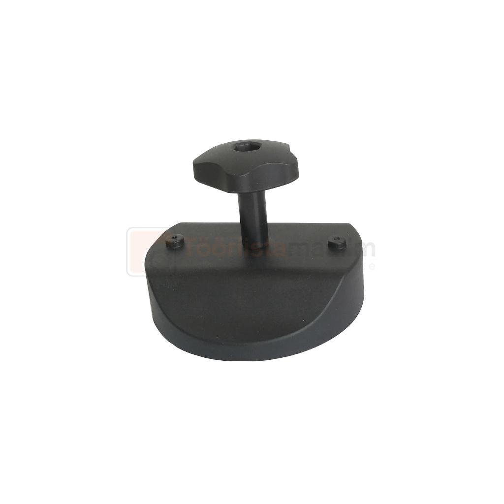 Pildil on musta värvi Mareld Canopus töövalgusti magnetkinnitus, millel on kinnitusnupp ja kaks kruvi.