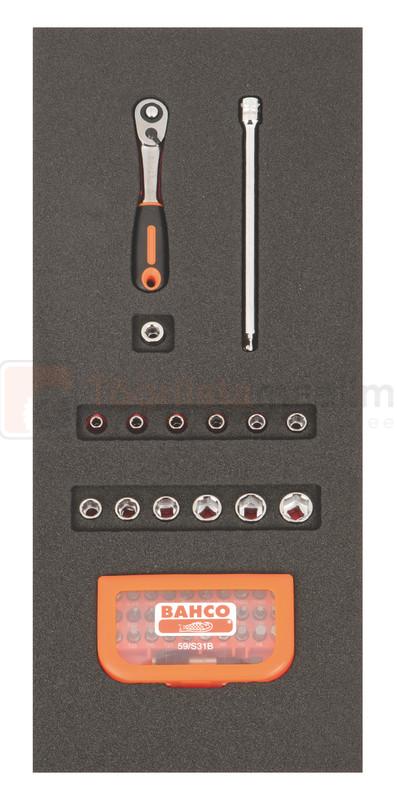 Padrunvõtmete ja otsakute komplekt Bahco 1/4", 16-osaline, Fit & Go