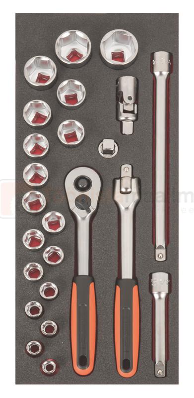 Padrunvõtmete komplekt Bahco 1/2", 24-osaline, Fit & Go