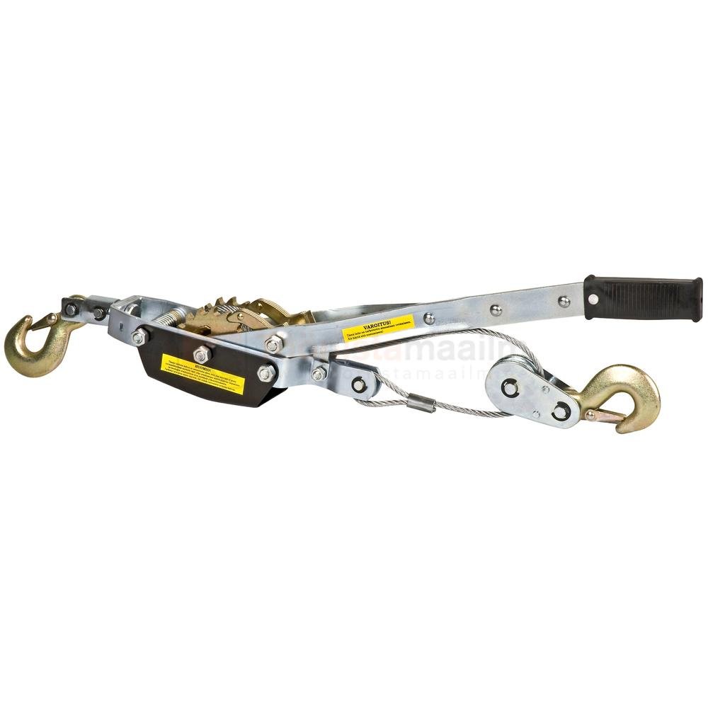 Pildil on Strongline 4 T trosstali, millel on konksud ja mida kasutatakse raskuste tõmbamiseks või tõstmiseks.